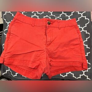 Old Navy High Waist Red Shorts Casual Cotton Blend